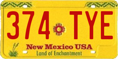 NM license plate 374TYE