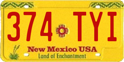 NM license plate 374TYI