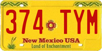 NM license plate 374TYM