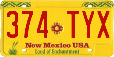 NM license plate 374TYX