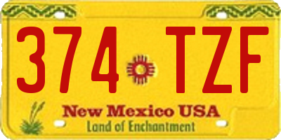 NM license plate 374TZF