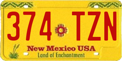 NM license plate 374TZN