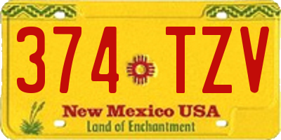 NM license plate 374TZV