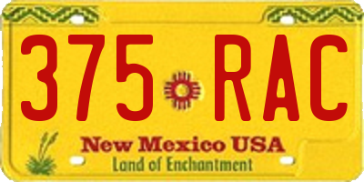 NM license plate 375RAC