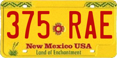 NM license plate 375RAE