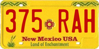 NM license plate 375RAH