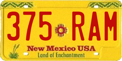 NM license plate 375RAM