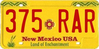 NM license plate 375RAR