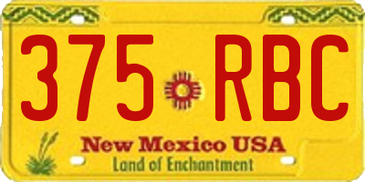 NM license plate 375RBC