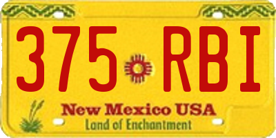 NM license plate 375RBI