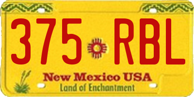 NM license plate 375RBL