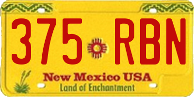 NM license plate 375RBN