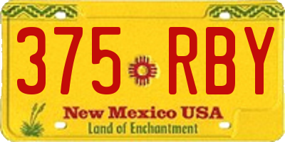 NM license plate 375RBY