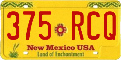 NM license plate 375RCQ
