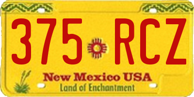 NM license plate 375RCZ