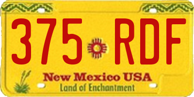 NM license plate 375RDF