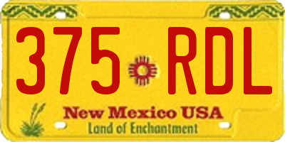 NM license plate 375RDL