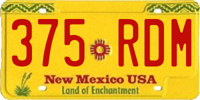 NM license plate 375RDM