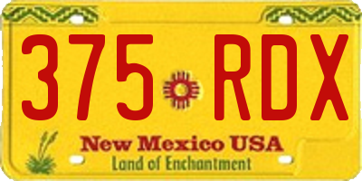 NM license plate 375RDX
