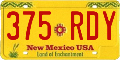 NM license plate 375RDY