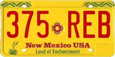 NM license plate 375REB