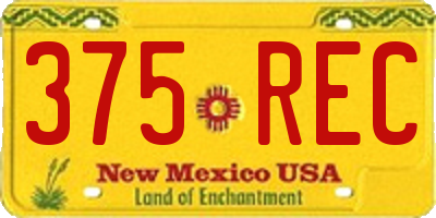 NM license plate 375REC