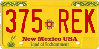 NM license plate 375REK
