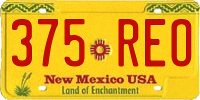 NM license plate 375REO