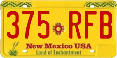 NM license plate 375RFB