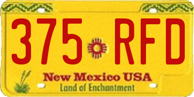 NM license plate 375RFD