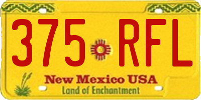 NM license plate 375RFL