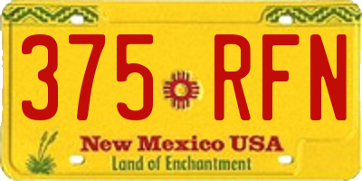 NM license plate 375RFN