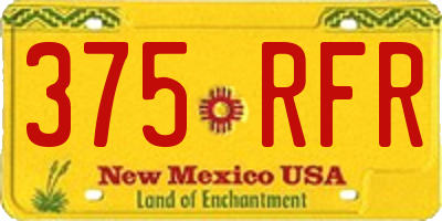 NM license plate 375RFR