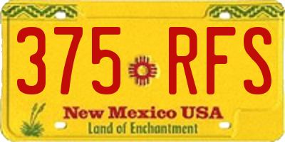 NM license plate 375RFS