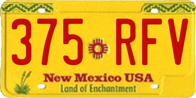 NM license plate 375RFV