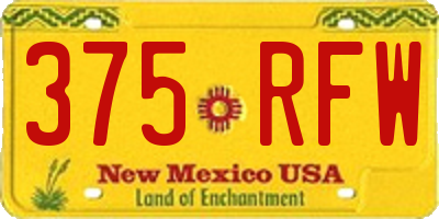 NM license plate 375RFW