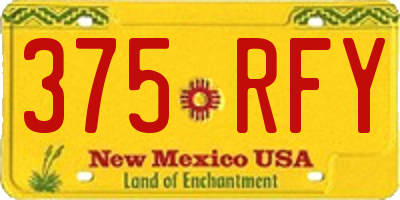 NM license plate 375RFY