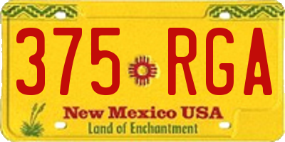 NM license plate 375RGA