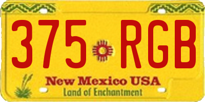 NM license plate 375RGB