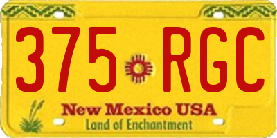 NM license plate 375RGC