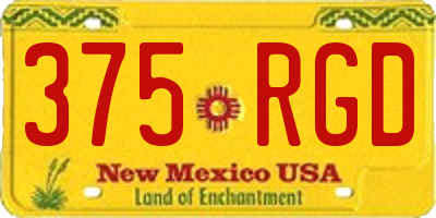 NM license plate 375RGD