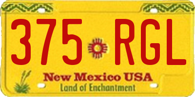 NM license plate 375RGL