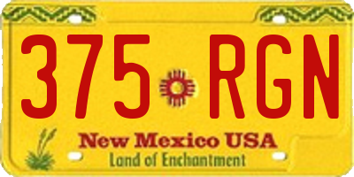NM license plate 375RGN