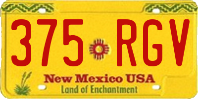 NM license plate 375RGV