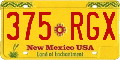 NM license plate 375RGX