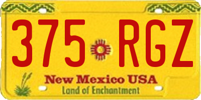 NM license plate 375RGZ