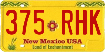 NM license plate 375RHK