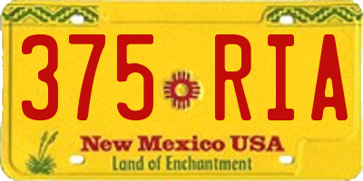 NM license plate 375RIA