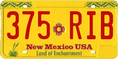 NM license plate 375RIB