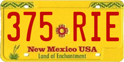 NM license plate 375RIE